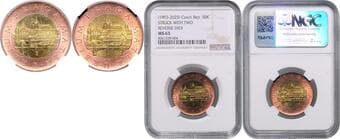 CZECHOSLOVAKIA CZECH REPUBLIC 50 Kč Struck with two reverse dies, 1993 - 2025 NGC MS 63 | Velmi vzácný! | Very...