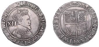The Gary Oddie Collection of English Regal Shillings
James I (1603-1625), Second coinage, Shilling, third bust, mm....