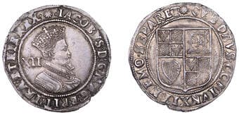 The Gary Oddie Collection of English Regal Shillings
James I (1603-1625), Second coinage, Shilling, fourth bust, mm....