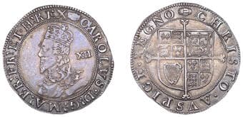 The Gary Oddie Collection of English Regal Shillings
Charles I (1625-1649), Tower mint, Shilling, Gp F [North Gp E,...