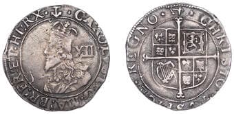 The Gary Oddie Collection of English Regal Shillings
Charles I (1625-1649), Tower mint, Shilling, Gp F [North Gp E,...