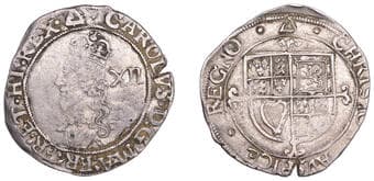 The Gary Oddie Collection of English Regal Shillings
Charles I (1625-1649), Tower mint, Shilling, Gp F [North Gp E,...