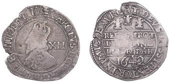 The Gary Oddie Collection of English Regal Shillings
Charles I (1625-1649), Oxford mint, Shilling, 1642, mm. plume...