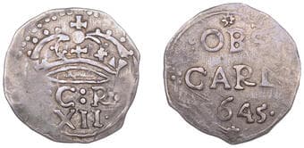 The Gary Oddie Collection of English Regal Shillings
Charles I (1625-1649), Carlisle, Shilling, 1645, c r crowned...