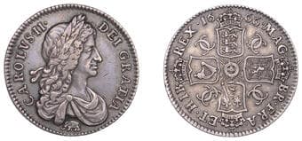 The Gary Oddie Collection of English Regal Shillings
Charles II (1660-1685), Milled coinage, Shilling, 1666, first...