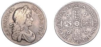 The Gary Oddie Collection of English Regal Shillings
Charles II (1660-1685), Milled coinage, Shilling, 1676/5,...