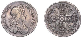The Gary Oddie Collection of English Regal Shillings
Charles II (1660-1685), Milled coinage, Shilling, 1676, second...