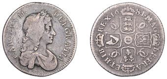The Gary Oddie Collection of English Regal Shillings
Charles II (1660-1685), Milled coinage, Shilling, 1681/0,...