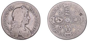 The Gary Oddie Collection of English Regal Shillings
Charles II (1660-1685), Milled coinage, Shilling, 1681/0,...