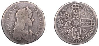 The Gary Oddie Collection of English Regal Shillings
Charles II (1660-1685), Milled coinage, Shilling, 1682/1,...