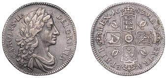 The Gary Oddie Collection of English Regal Shillings
Charles II (1660-1685), Milled coinage, Shilling, 1683, fourth...