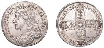 The Gary Oddie Collection of English Regal Shillings
James II (1685-1688), Shilling, 1685, large Garter star on...