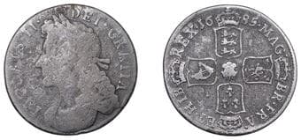 The Gary Oddie Collection of English Regal Shillings
An excessively rare 1685 plume Shilling
James II...