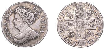The Gary Oddie Collection of English Regal Shillings
Anne (1702-1714), Shilling, 1710, fourth bust, roses and...