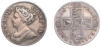 The Gary Oddie Collection of English Regal Shillings
Anne (1702-1714), Shilling, 1711, fourth bust, harp with 6...