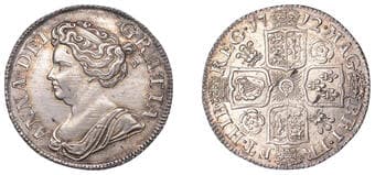 The Gary Oddie Collection of English Regal Shillings
Anne (1702-1714), Shilling, 1712, fourth bust, roses and...