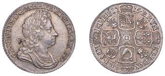 The Gary Oddie Collection of English Regal Shillings
George I (1714-1727), Shilling, 1715, first bust, roses and...