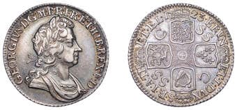 The Gary Oddie Collection of English Regal Shillings
George I (1714-1727), Shilling, 1723, second bust, ss c in...