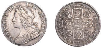 The Gary Oddie Collection of English Regal Shillings
George II (1727-1760), Shilling, 1734, roses and plumes, harp...