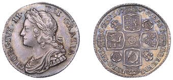 The Gary Oddie Collection of English Regal Shillings
George II (1727-1760), Shilling, 1737, roses and plumes, harp...