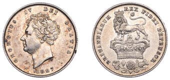 The Gary Oddie Collection of English Regal Shillings
George IV (1820-1830), Shilling, 1827, 5.63g/6h (ESC 2412; S...
