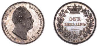 The Gary Oddie Collection of English Regal Shillings
William IV (1830-1837), Proof Shilling, 1831, edge plain,...