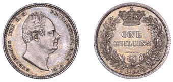 The Gary Oddie Collection of English Regal Shillings
William IV (1830-1837), Shilling, 1834, 5.65g/6h (ESC 2489; S...