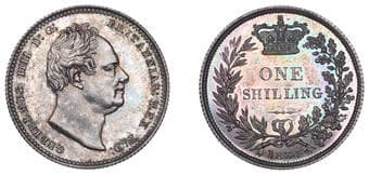The Gary Oddie Collection of English Regal Shillings
William IV (1830-1837), Proof Shilling, 1834, flat top to 3 in...