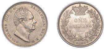 The Gary Oddie Collection of English Regal Shillings
William IV (1830-1837), Shilling, 1836, 5.65g/6h (ESC 2494; S...
