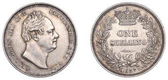 The Gary Oddie Collection of English Regal Shillings
William IV (1830-1837), Shilling, 1837, 5.67g/6h (ESC 2497; S...