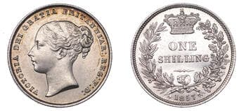 The Gary Oddie Collection of English Regal Shillings
Victoria (1837-1901), Shilling, 1857, 5.67g/6h (ESC 3008; S...