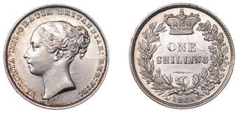 The Gary Oddie Collection of English Regal Shillings
Victoria (1837-1901), Shilling, 1861, 5.66g/6h (ESC 3019; S...