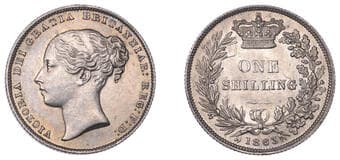 The Gary Oddie Collection of English Regal Shillings
Victoria (1837-1901), Shilling, 1863/1, 5.66g/6h (ESC 3023; S...