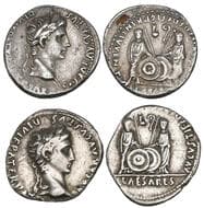 Roman, Augustus (27 BC – AD 14), denarii (2), rev., Gaius and Lucius Caesars, 3.63g and 3.74g (RIC 207), very fine ...