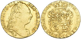 George III, guinea, 1777, fourth head (S. 3728), fine or good fine Estimate: 700 - 900 GBP