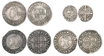 Elizabeth I, sixpences (3), 1561, m.m. pheon, 1567, m.m. lion and 1578/7, m.m. plain cross over eglamtine (?) (N. 1997;...