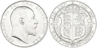 Edward VII, halfcrown, 1907, about extremely fine Estimate: 250 - 350 GBP