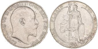 Edward VII, florin, 1908, some surface marks, good very fine to extremely fine, a scarcer date Estimate: 120 - 150 GBP