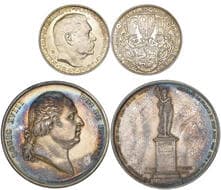 France, Louis XVIII, Restoration of the Joan of Arc Memorial Monument in Orléans, 1803, large silver medal by...
