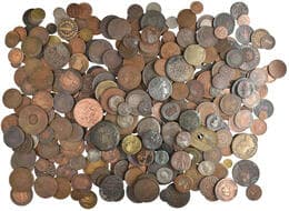 Miscellaneous base metal coins of the world, mostly 18th -19th Century (about 300), wide representation of countries...