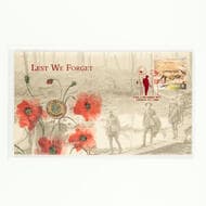 Elizabeth II, Lest We Forget, Two Dollars, 2017-C, UNC 2017 Impressions Issue 25A, with red foil overprint...