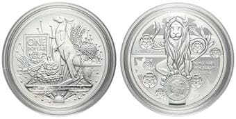 Elizabeth II, RAM - Australian Coat of Arms, NSW, One Dollar, 2022, UNC 1oz silver 99.99% brilliant uncirculated one...