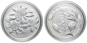 Elizabeth II, RAM - Wildflowers of Australia, Waratah, One Dollar, 2022, UNC 1oz silver, brilliant uncirculated one...