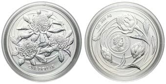 Elizabeth II, RAM - Wildflowers of Australia, Waratah, One Dollar, 2022, UNC 1oz silver 99.99% brilliant...