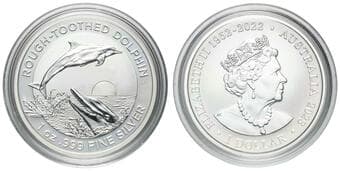 Elizabeth II, RAM - Australian Dolphin Series, Rough-Toothed Dolphin, One Dollar, 2023, UNC 1oz silver, brilliant...