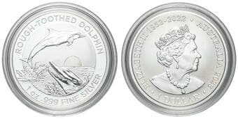 Elizabeth II, RAM - Australian Dolphin Series, Rough-Toothed Dolphin, One Dollar, 2023, UNC 1oz silver, brilliant...