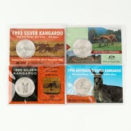 Elizabeth II, RAM - Kangaroo, One Dollar, 1993 - 1998, UNC 1 troy oz, .999 silver frosted proof like kangaroo one...