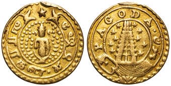 East India Company, Madras Presidency - Standing Diety, Pagoda, VF Gold standing diety pagoda, .823, 2.75g, rubbed...