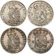 Netherlands, Utrecht, Gulden, 1763 - 1785, gF - EF Silver gulden, .920,10.57g, (2) 1763 rubbed highpoints, looks...