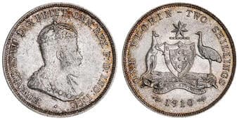 Edward VII, Florin, 1910, UNC Uncirculated. Estimate: 800 - 1200 AUD
